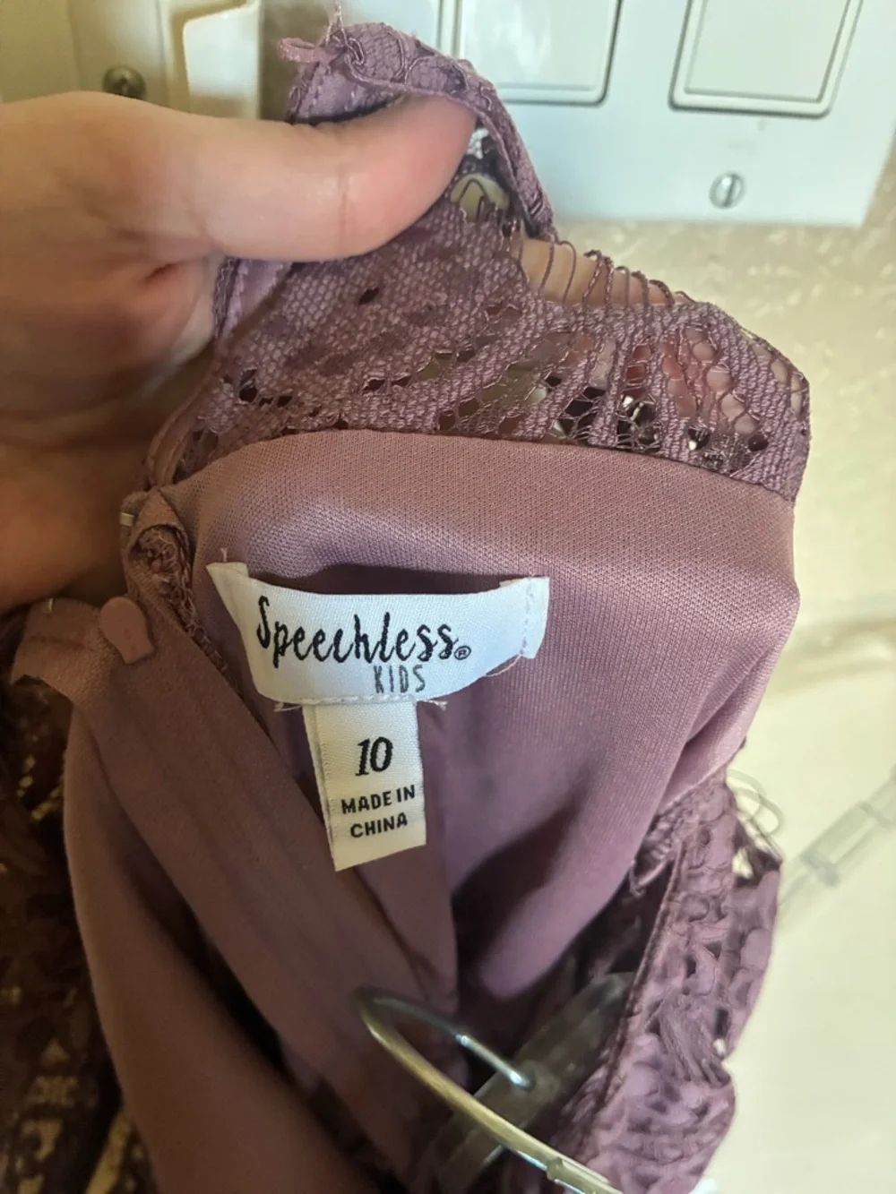 Speechless Dusty Mauve Lace Cap-Sleeve Fit-and-Flare Dress
